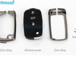 Cover chiave telecomando per VW Volkswagen Polo Tiguan Passat B5 B6 B7 Golf 4 5 6 MK6 Jetta Lavida per Skoda Octavia - Copertura della cassa chiave dell automobile in lega di zinco per VW Volkswagen Polo Tiguan Passat 11