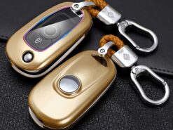 Cover chiave telecomando per Buick Envision LaCrosse Encore Regal - Copertura della cassa del portachiavi dell automobile dell abs della fibra del carbonio per le catene 3