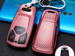 Cover chiave telecomando per AUDI A4 A4L A5 Q5 Q7 TT 2016 2017 - Copertura della cassa della chiave dell automobile di TPU della fibra del carbonio Shell per AUDI 3