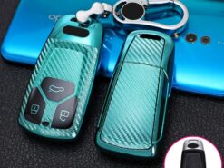 Cover chiave telecomando per AUDI A4 A4L A5 Q5 Q7 TT 2016 2017 - Copertura della cassa della chiave dell automobile di TPU della fibra del carbonio Shell per AUDI 4