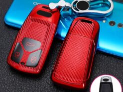 Cover chiave telecomando per AUDI A4 A4L A5 Q5 Q7 TT 2016 2017 - Copertura della cassa della chiave dell automobile di TPU della fibra del carbonio Shell per AUDI 5