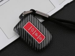 Cover chiave telecomando per Toyota Auris Camry RAV4 Avalon Yaris Verso 2012-2018 - Copertura della protezione della cassa chiave a distanza dell automobile del Silicone di stile della fibra 2