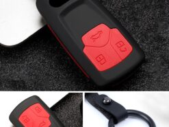 Cover chiave telecomando per Audi A6 A5 Q7 S4 S5 A4 B9 Q7 A4L 4m TT TTS RS 8S 2016 2017 2018 - Coperture della cassa della copertura chiave dell automobile opaca dell abs della fibra del carbonio per 5