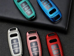 Cover chiave telecomando per Audi A6 A7 A8 Q8 e-tron C8 D5 A8L A6L 2018 2019 - Coperture della copertura della cassa chiave dell automobile di TPU della fibra del carbonio per Audi 2