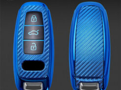 Cover chiave telecomando per Audi A6 A7 A8 Q8 e-tron C8 D5 A8L A6L 2018 2019 - Coperture della copertura della cassa chiave dell automobile di TPU della fibra del carbonio per Audi 4