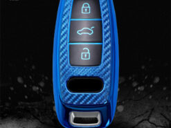 Cover chiave telecomando per Audi A6 A7 A8 Q8 e-tron C8 D5 A8L A6L 2018 2019 - Coperture della copertura della cassa chiave dell automobile di TPU della fibra del carbonio per Audi 5