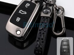 Cover chiave telecomando per Audi C6 R8 A1 A3 Q3 A4 A5 Q5 A6 S6 A7 B6 B7 B8 8P 8V 8L TT RS Sline 5 Cover chiave telecomando per Audi C6 R8 A1 A3 Q3 A4 A5 Q5 A6 S6 A7 B6 B7 B8 8P 8V 8L TT RS Sline - Coperture protettive della copertura della cassa chiave a distanza dell automobile in lega di zinco per 2