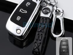 Cover chiave telecomando per Audi C6 R8 A1 A3 Q3 A4 A5 Q5 A6 S6 A7 B6 B7 B8 8P 8V 8L TT RS Sline 7 Cover chiave telecomando per Audi C6 R8 A1 A3 Q3 A4 A5 Q5 A6 S6 A7 B6 B7 B8 8P 8V 8L TT RS Sline - Coperture protettive della copertura della cassa chiave a distanza dell automobile in lega di zinco per 4