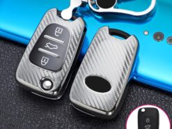 Cover chiave telecomando per Hyundai I30 IX25 Creta IX35 HB20 Solaris Elantra Accent per Kia K2 K5 Rio 5 Cover chiave telecomando per Hyundai I30 IX25 Creta IX35 HB20 Solaris Elantra Accent per Kia K2 K5 Rio - Cover chiave in TPU in fibra di carbonio per Hyundai I30 IX25 Creta IX35 HB20 Solaris 2