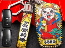 Cover chiave telecomando per Toyota Chr Rav4 Auris Avensis Prius Aygo Camry Corolla Land Cruiser 200 - Cover portachiavi in pelle per Toyota Chr Rav4 Auris Avensis Prius Aygo Camry Corolla Land Cruiser 2