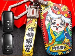 Cover chiave telecomando per Toyota Chr Rav4 Auris Avensis Prius Aygo Camry Corolla Land Cruiser 200 - Cover portachiavi in pelle per Toyota Chr Rav4 Auris Avensis Prius Aygo Camry Corolla Land Cruiser 3