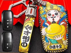 Cover chiave telecomando per Toyota Chr Rav4 Auris Avensis Prius Aygo Camry Corolla Land Cruiser 200 - Cover portachiavi in pelle per Toyota Chr Rav4 Auris Avensis Prius Aygo Camry Corolla Land Cruiser 4