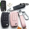 Cover chiave telecomando per Ford Fiesta Focus 2 Ecosport Kuga Escape Falcon b-max c-max Eco Sport Galaxy - Custodia a 3 pulsanti in pelle per auto con telecomando per Ford Fiesta Focus 2 Ecosport