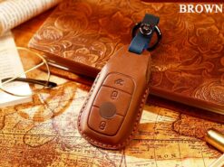 Cover chiave telecomando per Mercedes Benz E S W213 W212 S212 C207 A207 2016 6 Cover chiave telecomando per Mercedes Benz E S W213 W212 S212 C207 A207 2016 - Custodia a 3 pulsanti in pelle per chiave a distanza per auto in pelle per Mercedes 3