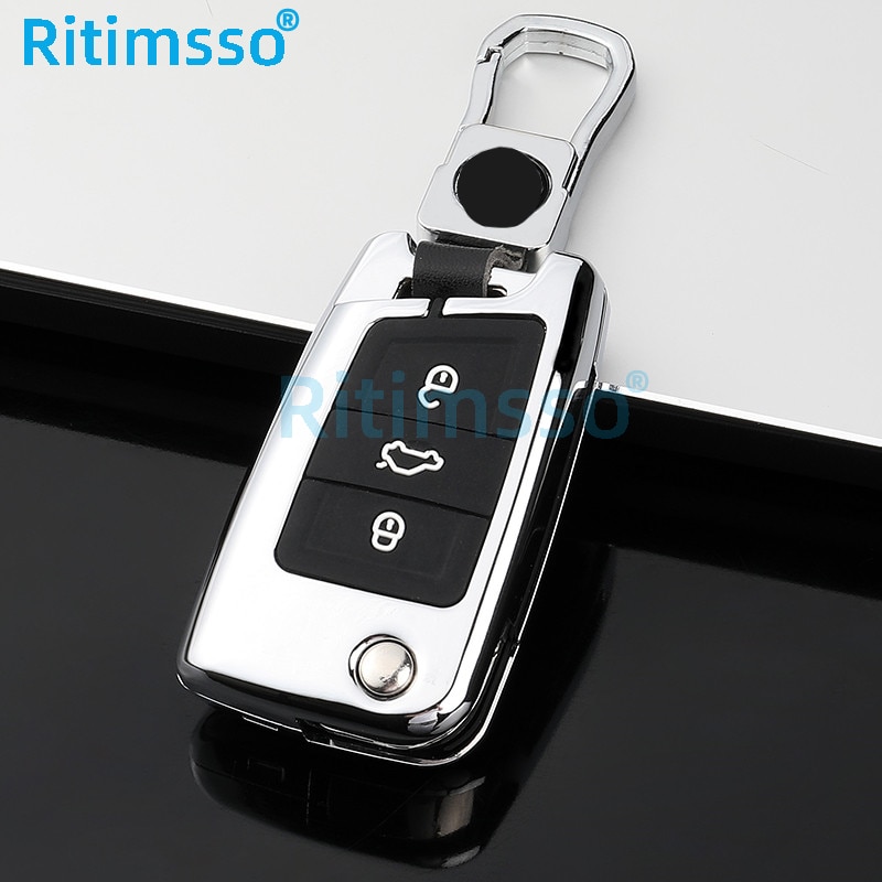 Custodia-in-lega-di-zinco-Silicone-cover-chiave-auto-per-Volkswagen-VW-Golf7-mk7-Seat-Ibiza-4 Cover chiave telecomando per Volkswagen VW Golf7 mk7 Seat Ibiza Leon FR 2 Altea Aztec per Skoda Octavia - Custodia in lega di zinco Silicone cover chiave auto per Volkswagen VW Golf7 mk7 Seat Ibiza 4