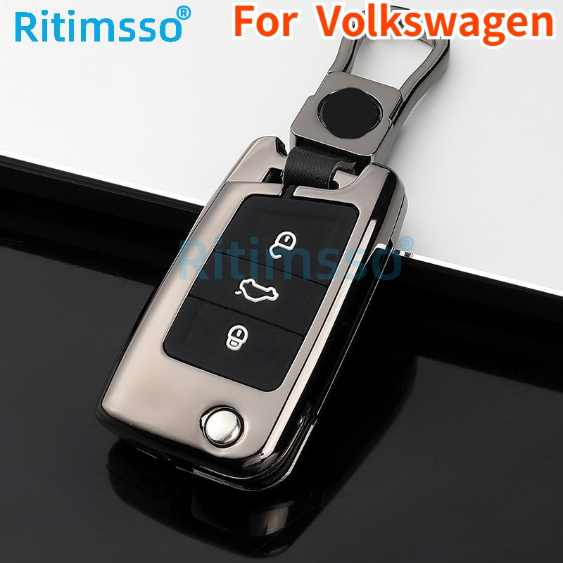 Custodia-in-lega-di-zinco-Silicone-cover-chiave-auto-per-Volkswagen-VW-Golf7-mk7-Seat-Ibiza Cover chiave telecomando per Volkswagen VW Golf7 mk7 Seat Ibiza Leon FR 2 Altea Aztec per Skoda Octavia - Custodia in lega di zinco Silicone cover chiave auto per Volkswagen VW Golf7 mk7 Seat Ibiza