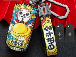 Cover chiave telecomando per Mazda 2 3 6 CX5 CX-5 6 Cover chiave telecomando per Mazda 2 3 6 CX5 CX-5 - Custodia in pelle per Auto chiave Shell per Mazda 2 3 6 CX5 CX 5 pieghevole 4