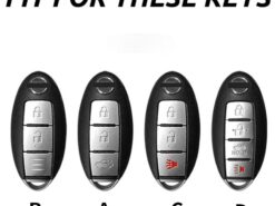 Cover chiave telecomando per Nissan Infiniti QX50 Q50L 4 Cover chiave telecomando per Nissan Infiniti QX50 Q50L - Custodia in pelle per Auto custodia protettiva per chiave automatica per Nissan Infiniti QX50 Q50L supporto 8