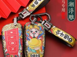 Cover chiave telecomando per BMW 3 4 5 serie 320i 530i 550i F20 F21 F30 F31 F25 F01 F02 - Custodia in pelle per auto Smart Key Fob Cover in pelle per BMW 3 4 5 3