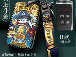 Cover chiave telecomando per Land Rover A9 Range Rover Sport Evoque Freelander 2 Jaguar XE XJ XJL XF C-X16 V12 - Custodia in pelle per auto chiave Cover Shell per Land Rover A9 Range Rover Sport Evoque 4