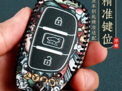 Cover chiave telecomando per Hyundai Ix35 IX45 IX25 I10 I20 I30 HB20 Sonata Verna Solaris Santa Elantra Mistra Protection - Custodia in pelle per chiave auto per Hyundai Ix35 IX45 IX25 I10 I20 I30 HB20 Sonata 3