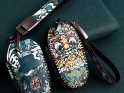 Cover chiave telecomando per Peugeot 308 408 508 2008 3008 4008 5008 - Custodia in pelle per portachiavi con portachiavi per auto cappuccio per Peugeot 308 408 508 2008 8