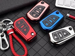 Cover chiave telecomando per Toyota Yaris Reiz Carola Rav4 4 Cover chiave telecomando per Toyota Yaris Reiz Carola Rav4 - Custodia portachiavi in TPU per Toyota Yaris Reiz Carola Rav4 2 3 pulsanti pieghevole telecomando Fob 2