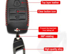 Cover chiave telecomando per Kia Rio Ceed Soul Sportage Sorento Carens Picanto Optima Sonic Forte Cerato Niro 6 Cover chiave telecomando per Kia Rio Ceed Soul Sportage Sorento Carens Picanto Optima Sonic Forte Cerato Niro - Custodia portachiavi in pelle a 3 pulsanti per Kia Rio Ceed Soul Sportage Sorento Carens Picanto 4