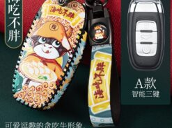 Cover chiave telecomando per Audi A1 A3 A4 A5 A6 A7 A8 Quattro Q3 Q5 Q7 2009 2010 2011 2012 2013 2014 2015 - Custodia portachiavi in pelle con telecomando intelligente per Audi A1 A3 A4 A5 A6 A7 A8 3