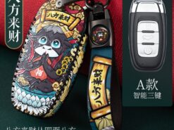 Cover chiave telecomando per Audi A1 A3 A4 A5 A6 A7 A8 Quattro Q3 Q5 Q7 2009 2010 2011 2012 2013 2014 2015 - Custodia portachiavi in pelle con telecomando intelligente per Audi A1 A3 A4 A5 A6 A7 A8 4