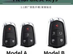 Cover chiave telecomando per Cadillac ATS CT6 CTS DTS XT5 Escalade ESV SRX STS XTS ELR 2014 2015 2016 2017 2018 - Custodia portachiavi in pelle con telecomando intelligente per Cadillac ATS CT6 CTS DTS XT5 Escalade ESV 2