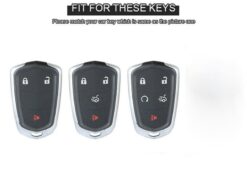 Cover chiave telecomando per Cadillac ATS CT6 CTS DTS XT5 Escalade ESV SRX STS XTS ELR 2014 2015 2016 2017 2018 3 Cover chiave telecomando per Cadillac ATS CT6 CTS DTS XT5 Escalade ESV SRX STS XTS ELR 2014 2015 2016 2017 2018 - Custodia portachiavi in pelle con telecomando per Cadillac ATS CT6 CTS DTS XT5 Escalade ESV SRX 1