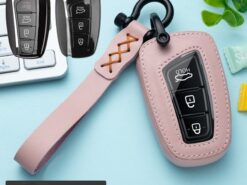 Cover chiave telecomando per Hyundai Azera Equus Genesis Santa Fe 4 Cover chiave telecomando per Hyundai Azera Equus Genesis Santa Fe - Custodia portachiavi in pelle per Hyundai Azera Equus Genesis Santa Fe 3 4 pulsanti Smart Remote 2