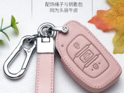 Cover chiave telecomando per Hyundai Creta I10 I20 Tucson Elantra Santa Fe 2016 2017 2018 - Custodia portachiavi in pelle per Hyundai Creta I10 I20 Tucson Elantra Santa Fe 2016 2017 2018 3