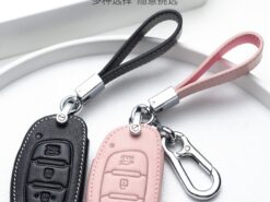 Cover chiave telecomando per Hyundai Creta I10 I20 Tucson Elantra Santa Fe 2016 2017 2018 - Custodia portachiavi in pelle per Hyundai Creta I10 I20 Tucson Elantra Santa Fe 2016 2017 2018 5