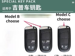 Cover chiave telecomando per Jeep Grand Cherokee Compass Patriot Dodge Journey Chrysler 300CRenegade - Custodia portachiavi in pelle per Jeep Grand Cherokee Compass Patriot Dodge Journey Chrysler 300CRenegade Car Key 2