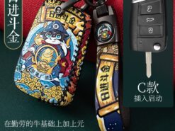 Cover chiave telecomando per Volkswagen VW Golf 7 Mk7 Seat Ibiza Leon FR 2 Altea Aztec per Skoda Octavia - Custodia portachiavi in pelle per Volkswagen VW Golf 7 Mk7 Seat Ibiza Leon FR 2 Altea 2