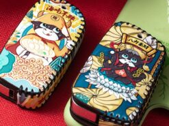 Cover chiave telecomando per Volkswagen VW Golf 7 Mk7 Seat Ibiza Leon FR 2 Altea Aztec per Skoda Octavia - Custodia portachiavi in pelle per Volkswagen VW Golf 7 Mk7 Seat Ibiza Leon FR 2 Altea 4