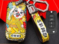 Cover chiave telecomando per Jeep Renegade 2016 flip - Custodia portachiavi in pelle per auto per Jeep Renegade 2016 flip portachiavi pieghevole Cover portachiavi ad 2