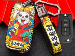 Cover chiave telecomando per Jeep Renegade 2016 flip - Custodia portachiavi in pelle per auto per Jeep Renegade 2016 flip portachiavi pieghevole Cover portachiavi ad 3