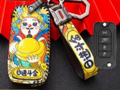 Cover chiave telecomando per Jeep Renegade 2016 flip - Custodia portachiavi in pelle per auto per Jeep Renegade 2016 flip portachiavi pieghevole Cover portachiavi ad 5