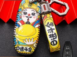 Cover chiave telecomando per Ford Fiesta Mondeo Ecosport Kuga Focus ST c-max b-max Focus 3 MK3 MK4 6 Cover chiave telecomando per Ford Fiesta Mondeo Ecosport Kuga Focus ST c-max b-max Focus 3 MK3 MK4 - Custodia portachiavi in pelle per telecomando per Ford Fiesta Mondeo Ecosport Kuga Focus ST c max 4