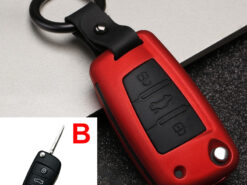 Cover chiave telecomando per Audi A3 A4 A5 C5 C6 8L 8P B6 B7 B8 C6 RS3 Q3 Q7 TT 8L 8V S3 - Custodia protettiva in Silicone per auto in fibra di carbonio ABS per Audi A3 A4 A5 3