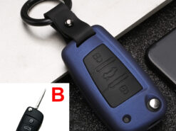 Cover chiave telecomando per Audi A3 A4 A5 C5 C6 8L 8P B6 B7 B8 C6 RS3 Q3 Q7 TT 8L 8V S3 - Custodia protettiva in Silicone per auto in fibra di carbonio ABS per Audi A3 A4 A5 4