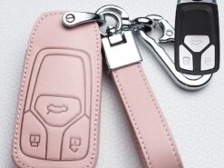 Cover chiave telecomando per Audi C6 A7 A8 R8 A1 A3 A4 A5 Q7 A6 C5 6 Cover chiave telecomando per Audi C6 A7 A8 R8 A1 A3 A4 A5 Q7 A6 C5 - Custodia protettiva in pelle per Auto custodia protettiva protezione accessori Auto FOB per Audi C6 A7 4