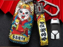 Cover chiave telecomando per Audi A6 A5 Q7 S4 S5 A4 B9 Q7 A4L 4m TT TTS RS 8S 2016 2017 2018 - Custodia protettiva in pelle per coperture chiave per Audi A6 A5 Q7 S4 S5 A4 B9 2