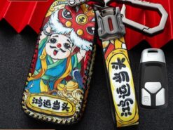 Cover chiave telecomando per Audi A6 A5 Q7 S4 S5 A4 B9 Q7 A4L 4m TT TTS RS 8S 2016 2017 2018 - Custodia protettiva in pelle per coperture chiave per Audi A6 A5 Q7 S4 S5 A4 B9 3