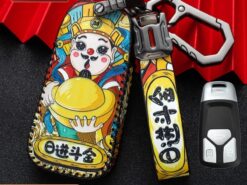 Cover chiave telecomando per Audi A6 A5 Q7 S4 S5 A4 B9 Q7 A4L 4m TT TTS RS 8S 2016 2017 2018 - Custodia protettiva in pelle per coperture chiave per Audi A6 A5 Q7 S4 S5 A4 B9 5