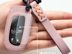 Cover chiave telecomando per Jeep Grand Cherokee Chrysler 300C Renegade Fiat Freemont 2018 - Custodia protettiva in pelle per portachiavi in pelle tpu per Jeep Grand Cherokee Chrysler 300C Renegade 2