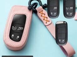 Cover chiave telecomando per Jeep Grand Cherokee Chrysler 300C Renegade Fiat Freemont 2018 - Custodia protettiva in pelle per portachiavi in pelle tpu per Jeep Grand Cherokee Chrysler 300C Renegade 4